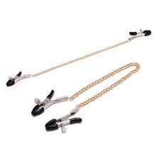 Body Massager Metal Nipple Clamps with Gold Chain Erotic for Women Nipple Clips