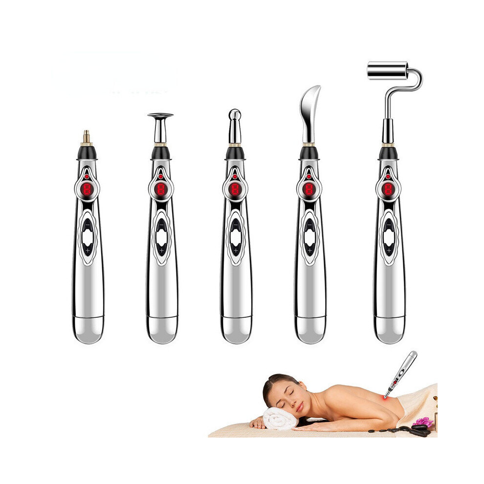 Hkhbjs (3 Head(No Box)) Electronic Acupuncture Pen Electric Meridian Laser Therapy Heal Massage Pen