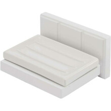 Croydex Soap Dish White Pine and Ceramic "Adelite" One Size 13x11x7cm