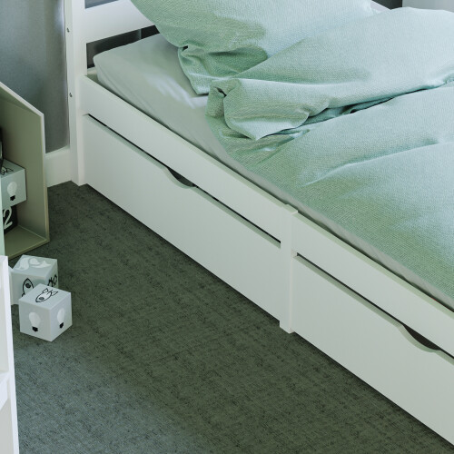 (White) Libra Under Bed Drawers Sliding Storage Pine Wood 1