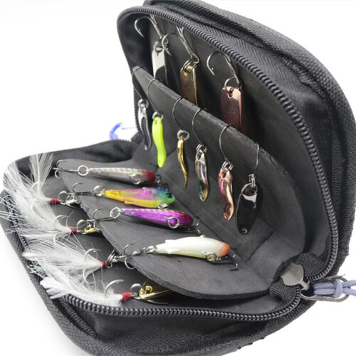 Fishing Lures Bag Wallet Spoon Spinner Baits Storage Case