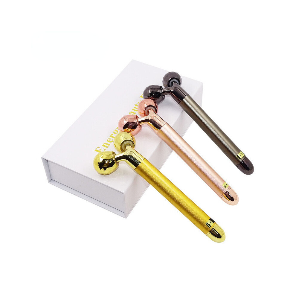 (black) Roller Massager Facial Beauty Bar 24k Golden Vibrating Full Body Massage