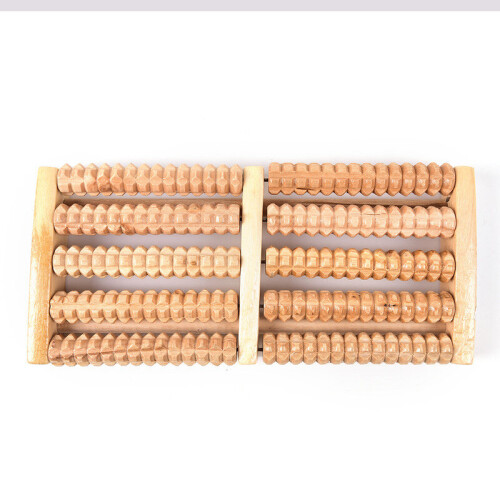 Protable High Quality Wooden Roller Reflexology Foot Massager Stress Relief 2