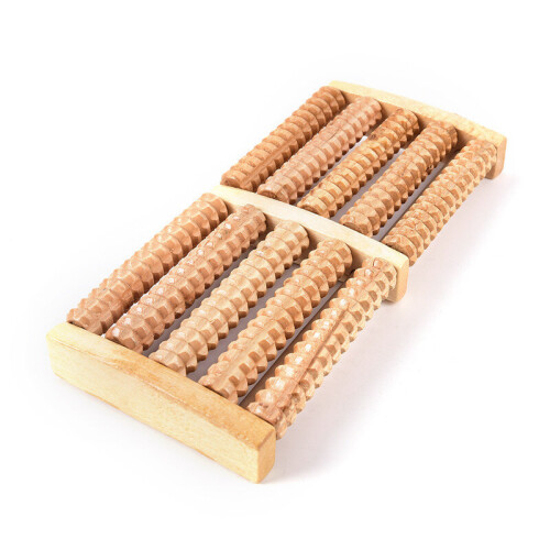 Protable High Quality Wooden Roller Reflexology Foot Massager Stress Relief 1