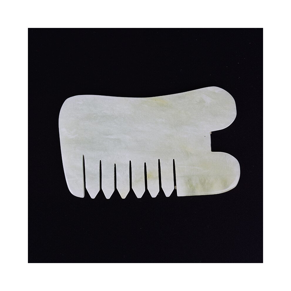 Hkhbjs Natural Jade Stone Guasha Gua Sha Board Comb Shape Massage