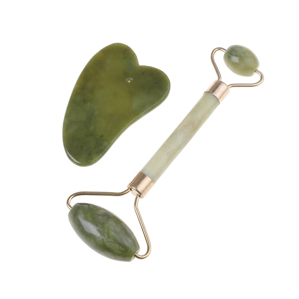Hkhbjs 1Set Facial Massage Jade Roller Face Neck Natural Stone