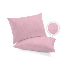 (Pink) 100% Brushed Cotton Natural Soft Flannelette Thermal Warm Cosy Pair of Pillowcase in 7 Colors