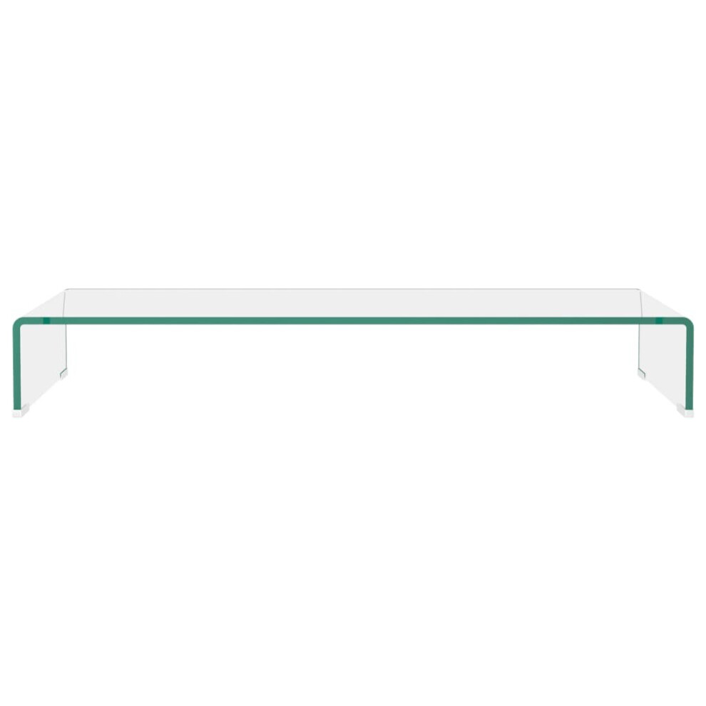 vidaXL TV Stand/Monitor Riser TV Console Unit Entertainment Centre Glass Clear