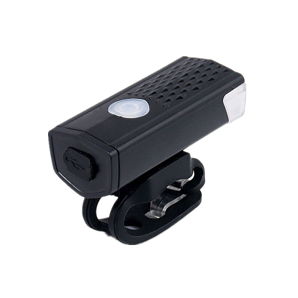 (White) Bike Light USB Rechargeable 300 Lumen 3 Mode Bicycle Front Light Lamp