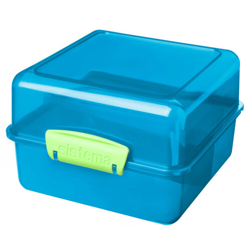 Sistema Sistema 3 Compartment 1.4L Lunch Cube Box Blue 1