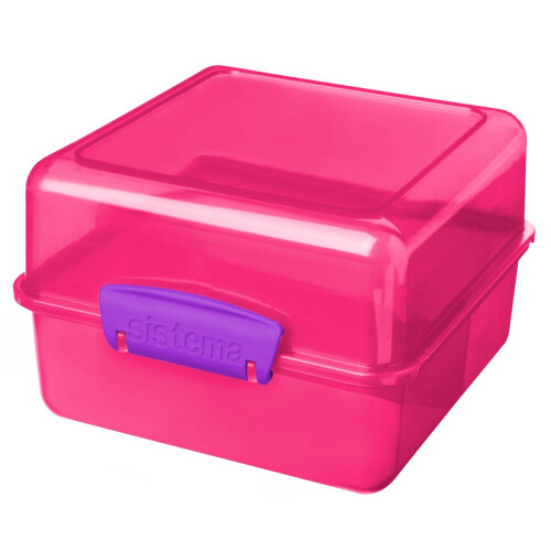 Sistema Sistema 3 Compartment 1.4L Lunch Cube Box Pink 1