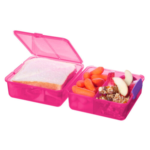Sistema Sistema 3 Compartment 1.4L Lunch Cube Box Pink 2