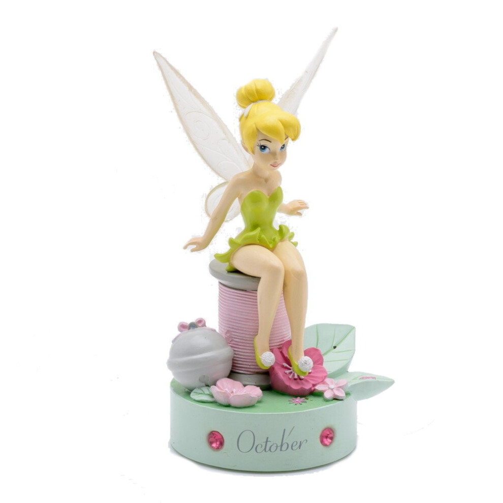 Disney Tinkerbell Hand Painted Birthday Figurine with October Birthstone