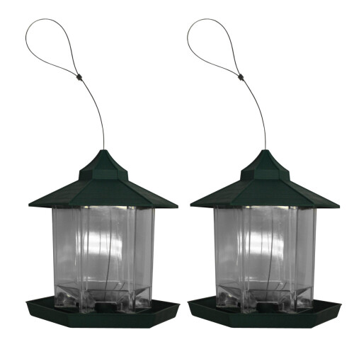 Durlston Green Chalet Bird Seed & Nut Feeders Set