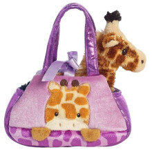 Stuffed Giraffe In Bag Girls 20,5 Cm Plush Purple - Plush Soft Toy