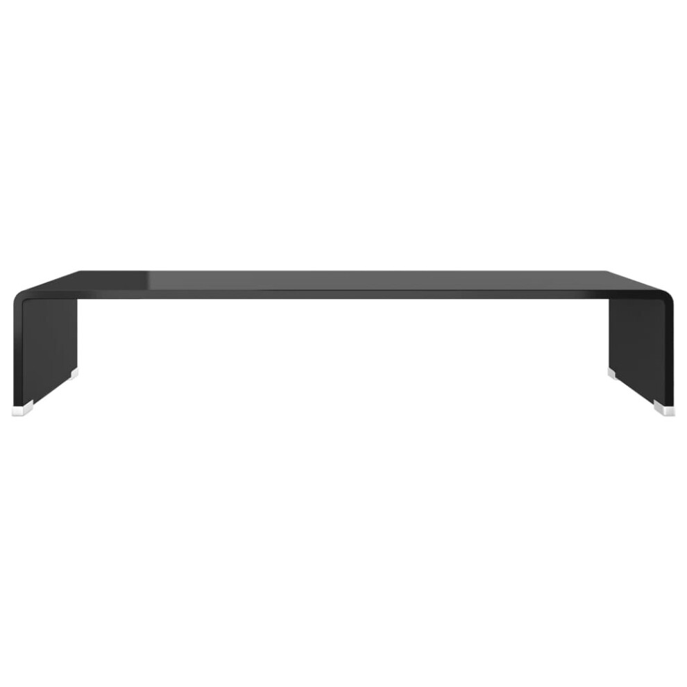 vidaXL TV Stand/Monitor Riser TV Console Unit Entertainment Centre Glass Black