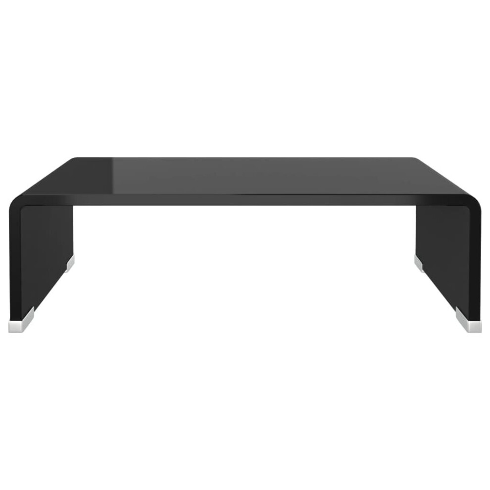 vidaXL TV Stand/Monitor Riser TV Console Unit Entertainment Centre Glass Black