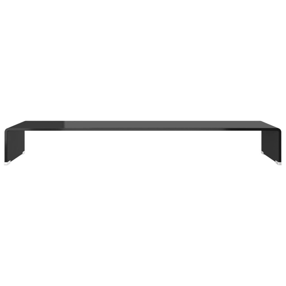 vidaXL TV Stand/Monitor Riser TV Console Unit Entertainment Centre Glass Black