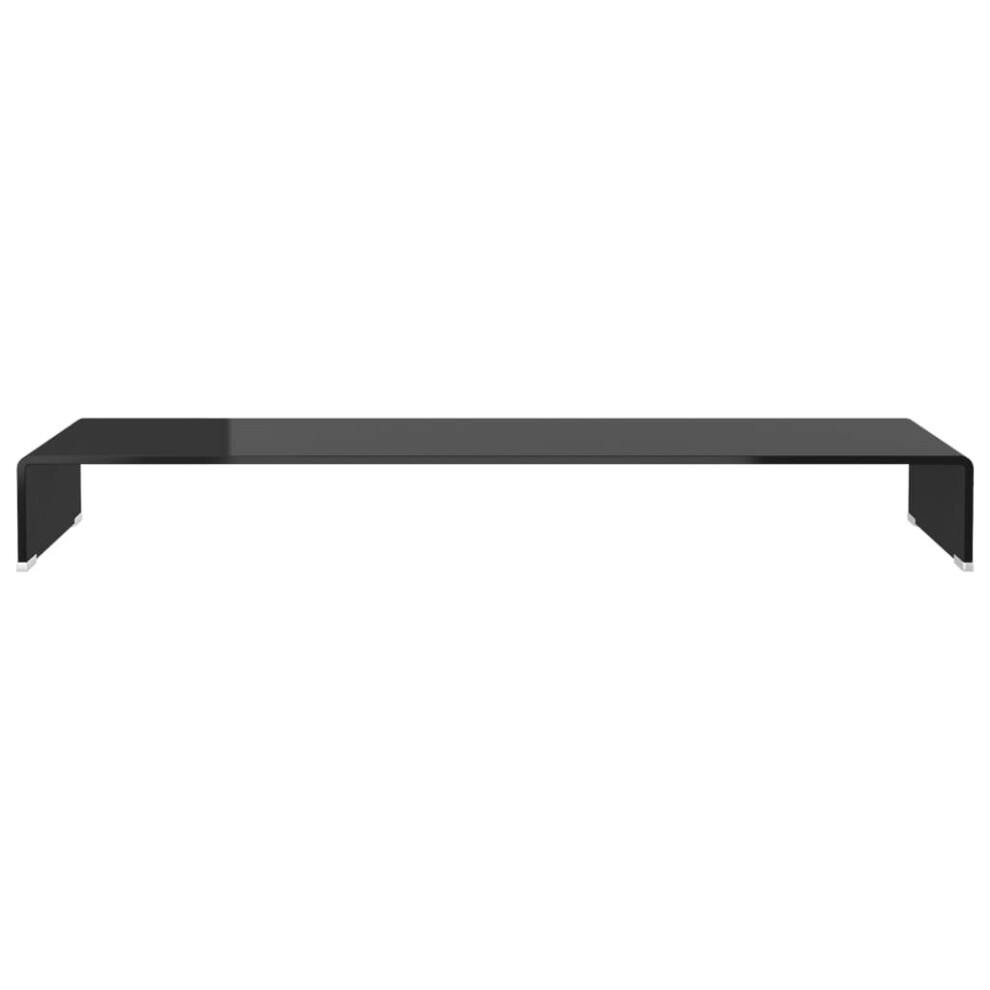 vidaXL TV Stand/Monitor Riser TV Console Unit Entertainment Centre Glass Black