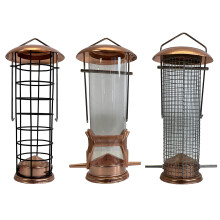 Copper Style Hanging Bird Feeders Seed, Nut and Fatball Set