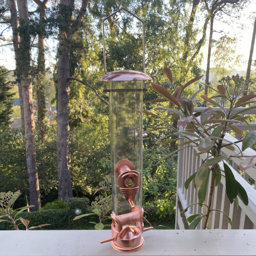 Selections Copper Style Hanging Bird Seed Feeder with 4 Feeding Ports 2