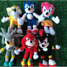 (6PCS/SET) 11'' Sonic Plush Soft Stuffed Doll Kids Toy XMAS