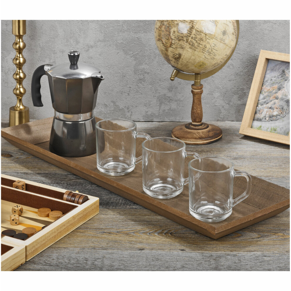 (Large) Brown Wooden Serving Tray Rectangle Home Décor Display Plate Hallway Table Dish