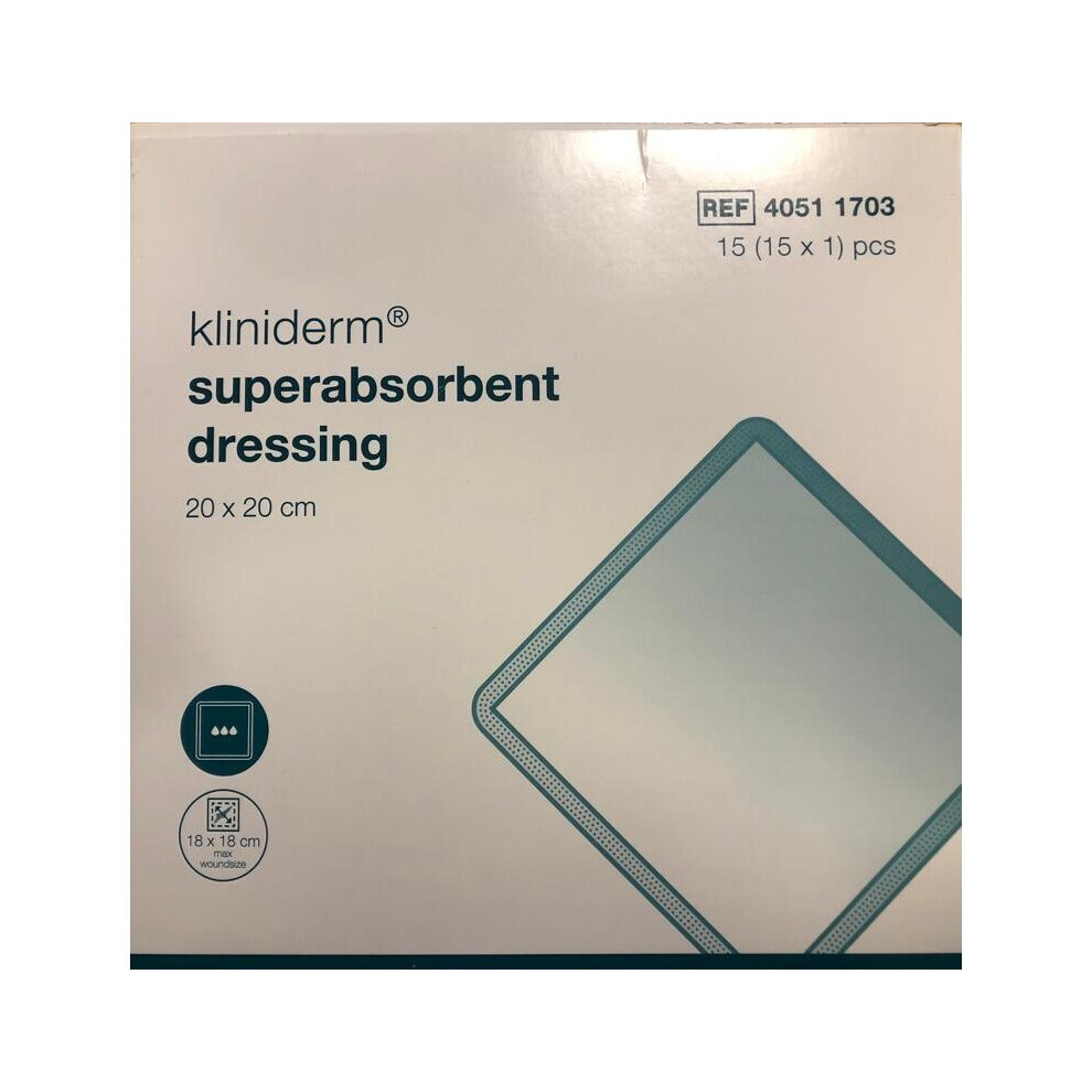 Klinion Kliniderm Superabsorbent Dressing 20Cm X 20Cm