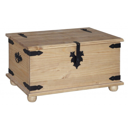 Mercers Furniture Corona Blanket Box Toy Trunk Ottoman Solid Mexican Pine Wooden 1