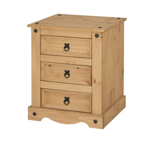 Mercers Furniture Corona 3 Drawer Bedside Cabinet LARGE Solid Pine bedroom Furniture 1