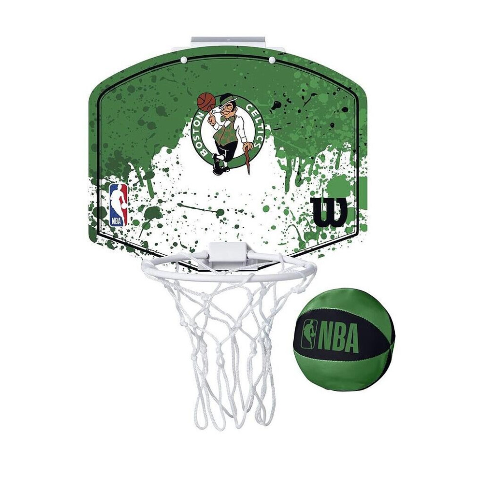 Wilson Nba Boston Celtics Mini Hoop Basketball Net + Ball Set
