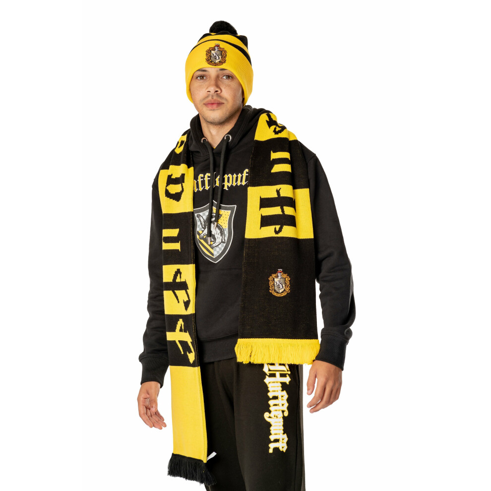 Harry Potter Hufflepuff Long Length Embroide Scarf O/S Red