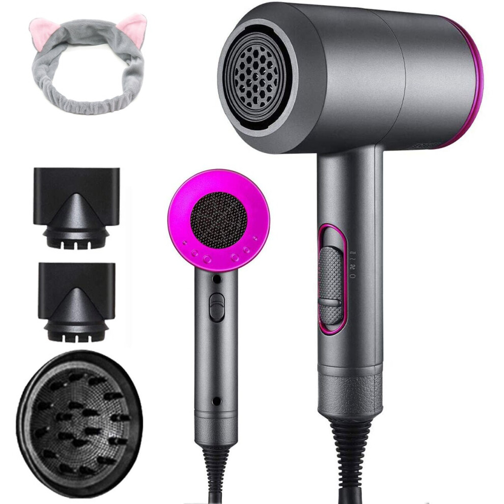 Professional Hair Dryer 2000W Fast Dry Negative Ions Hair Blow Temperature Hairdryer with Diffuser Hairdryer