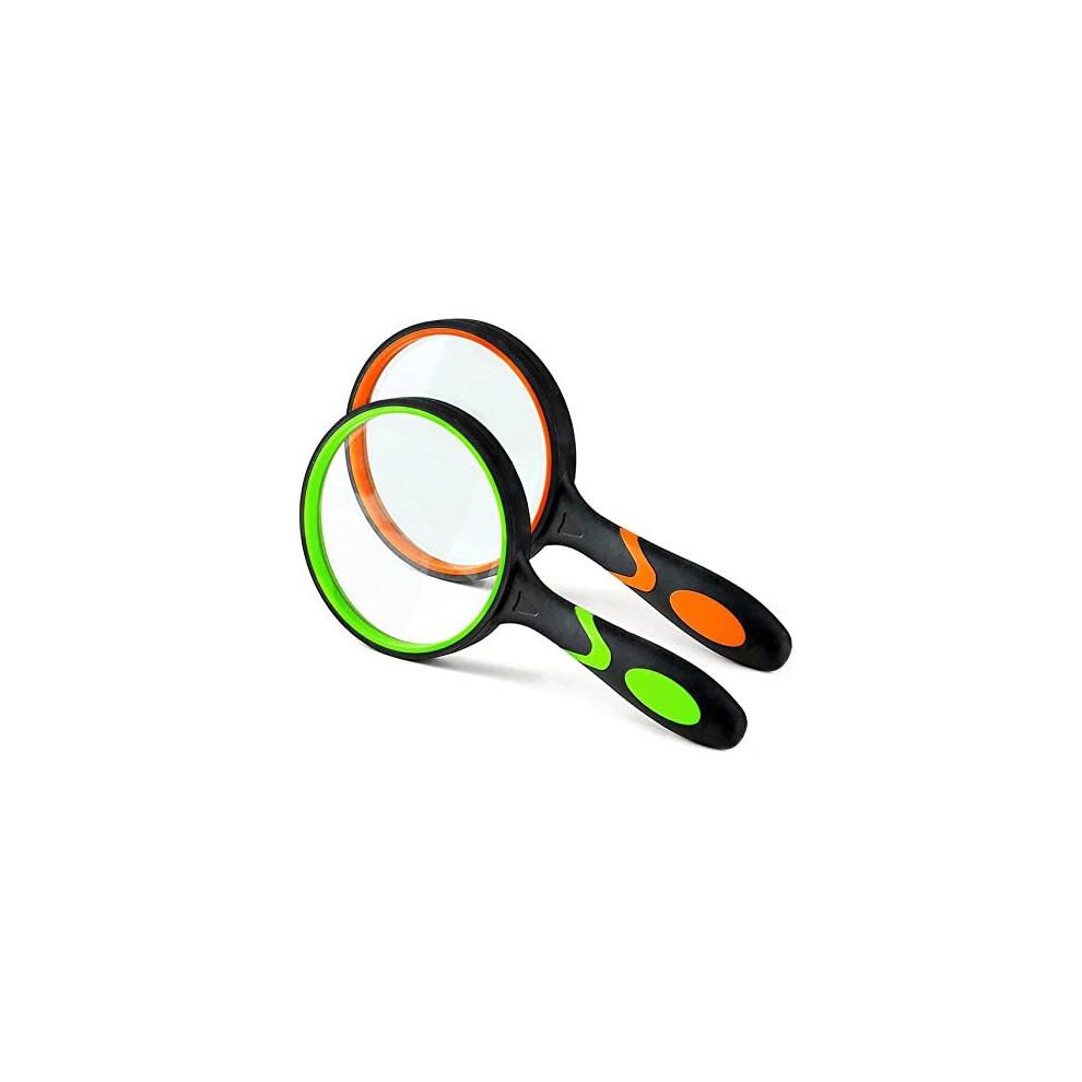 Magnifying Glass 10X With Handheld Magnifying Lens(Green+Orange,75MM)