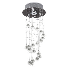 HOMCOM Crystal Ceiling Light Chandelier Spiral Rain Drop Pendant Lamp Metal
