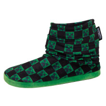 (UK 5) Boys Minecraft Slipper Boots Kids Creeper Gamer Warm Fleece Slippers House Shoes