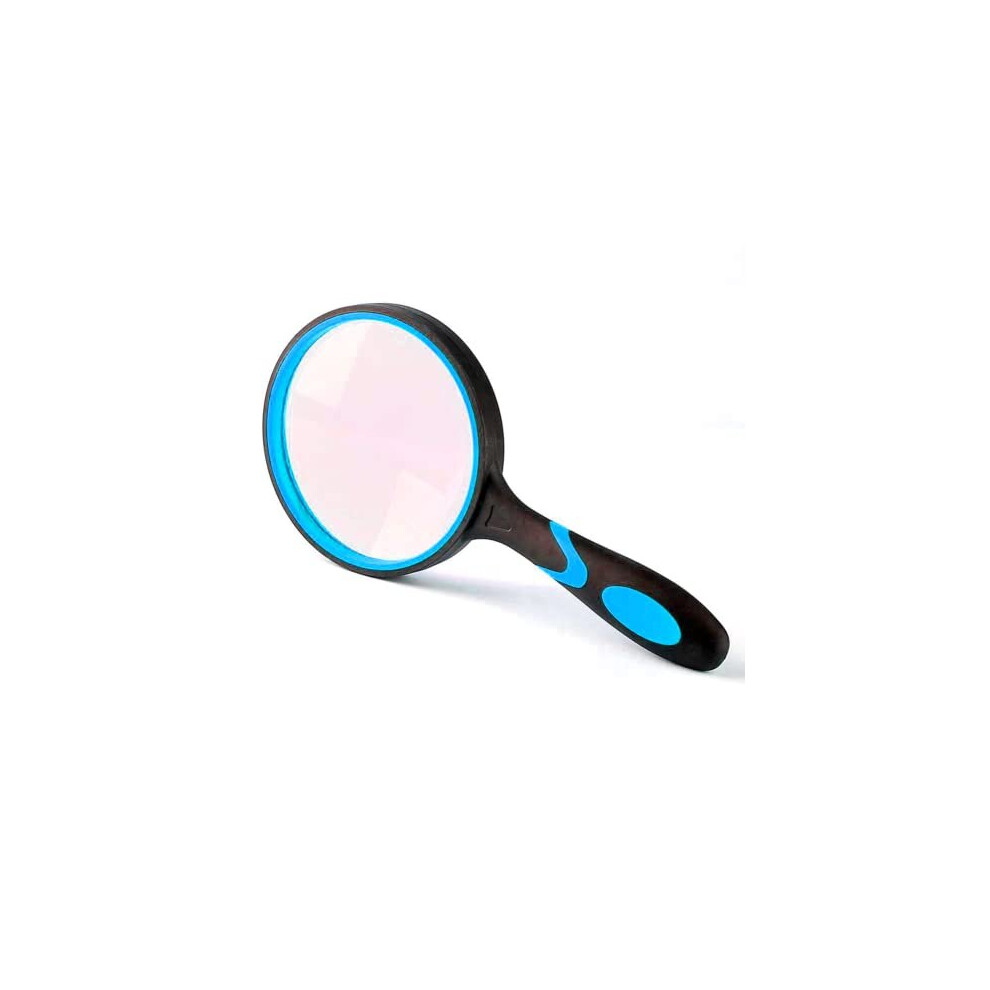 LUMOUS ROLA Magnifying Glass 10X With Handheld BLUE 75MM Magnifying Lens