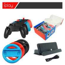 Nintendo Switch Console Steering Wheel, Grip Thumb grips, Charger