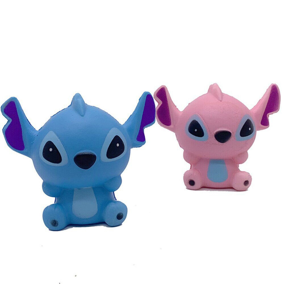 (+Pink) Squishy Anti-Stress Fidget Toy Stitch Squeeze Toys Slow Rising Scented Reliever Blue/Pink