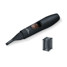Beurer HR2000 Precision Trimmer Promo - Vertical Stainless Steel Blade for Skin-Friendly Eyebrow, Nose & Ear Hair, 3/6 mm Comb, Battery-Powered
