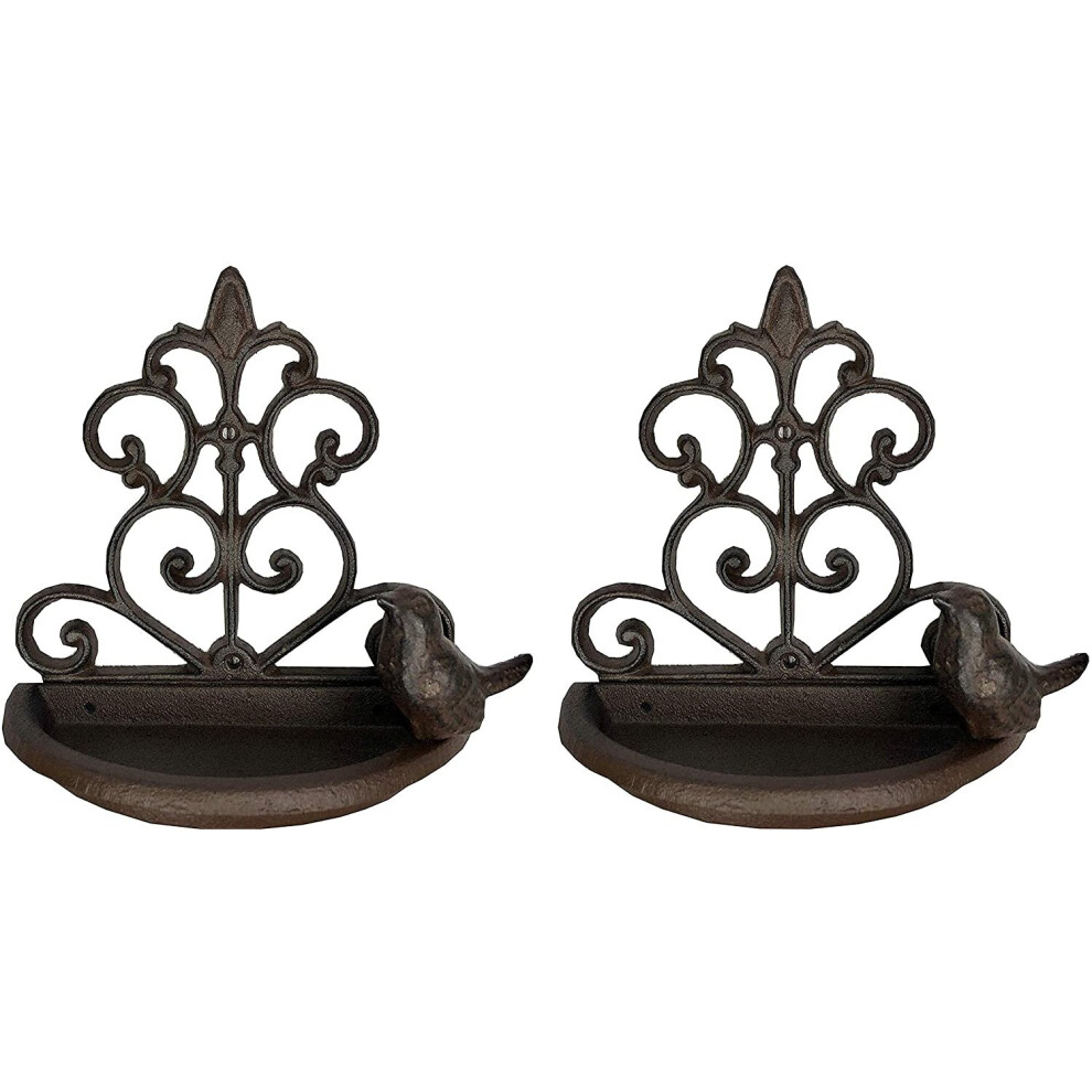 Selections Conwy Cast Iron Wall Mounted Bird Feeder (Set Of 2)