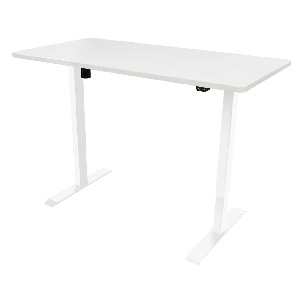 Dellonda Single Motor Height-Adjustable Electric Sit & Stand Desk with White Desktop