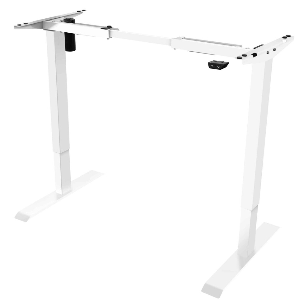 Single Motor Adjustable Desk Frame, 70kg Capacity, White - DH64