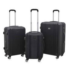 3 Piece Lightweight Luggage Suitcase Trolley Set ABS TSA Lock Black - DL11