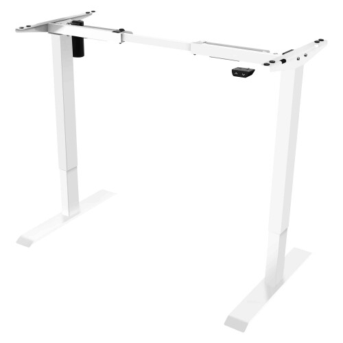 Dellonda Single Motor Adjustable Desk Frame, 70kg Capacity, White - DH64 1