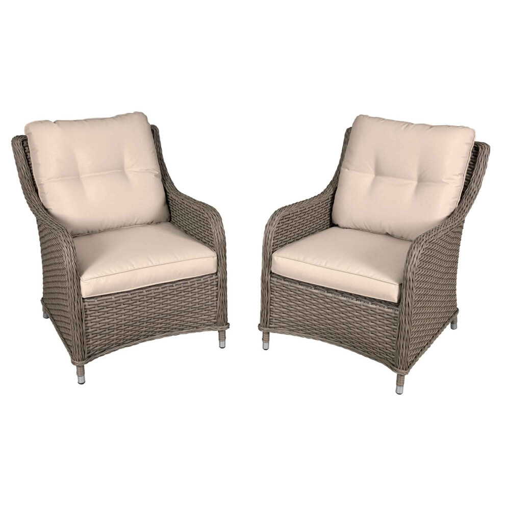 Dellonda Chester Rattan Wicker Outdoor Lounge Chairs With Cushion - Dg69