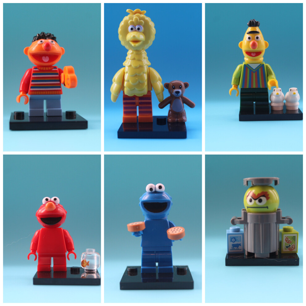 (Sesame street Big Bird Elm Bert Ernie Oscar) Cartoon Disney Toy Story Mini Figures Fit Lego