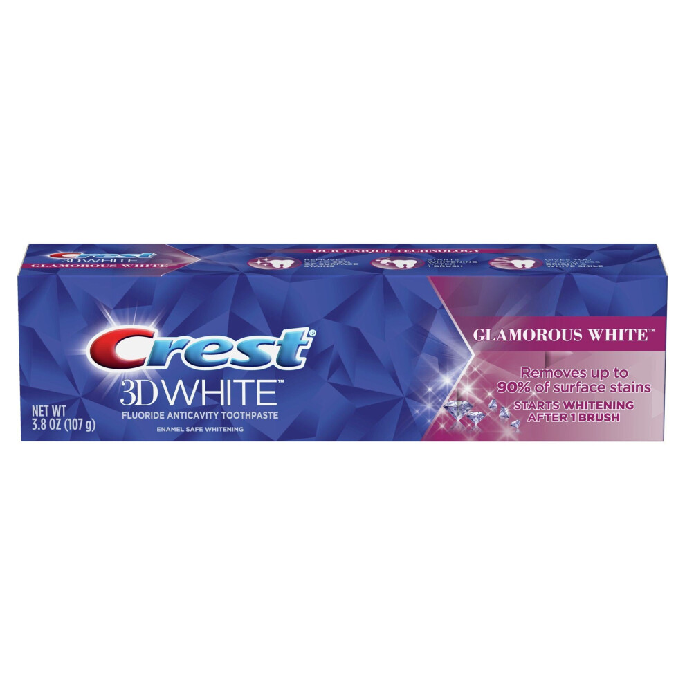 Crest 3D White Glamorous White Whitening Toothpaste, Mint, 3.8 oz