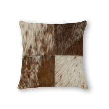 HomeRoots 316905 18 x 18 in. Cowhide Pillow - Chocolate & White