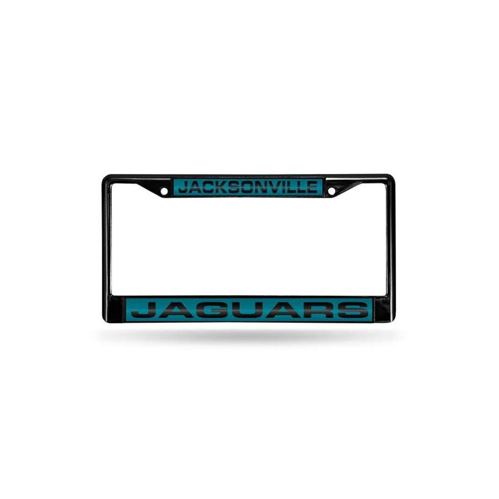 Rico Industries Fclb0901 12 X 6 In. Jacksonville Jaguars Laser Chrome License Plate Frame Black 094746846015